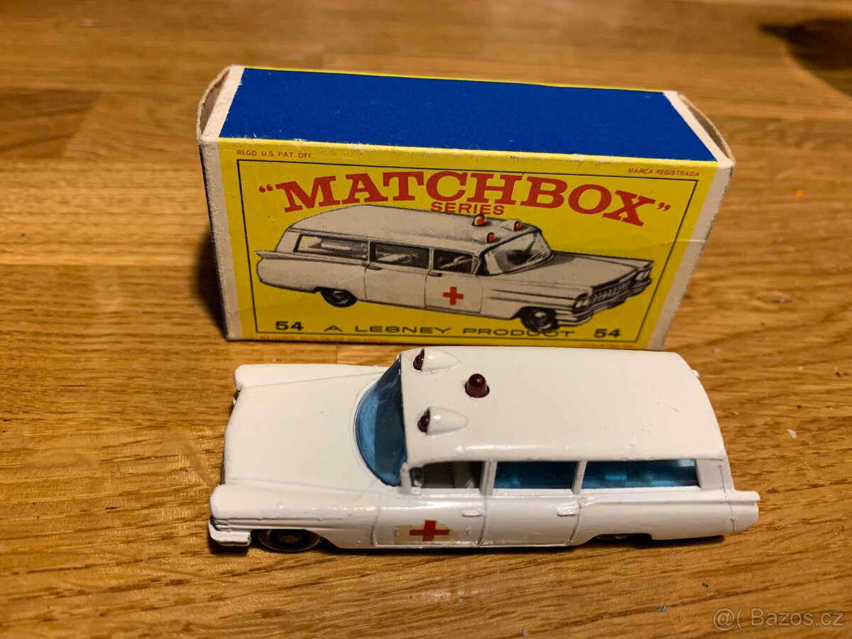 Matchbox RW no.54 Cadillac ambulance vč. origo boxu