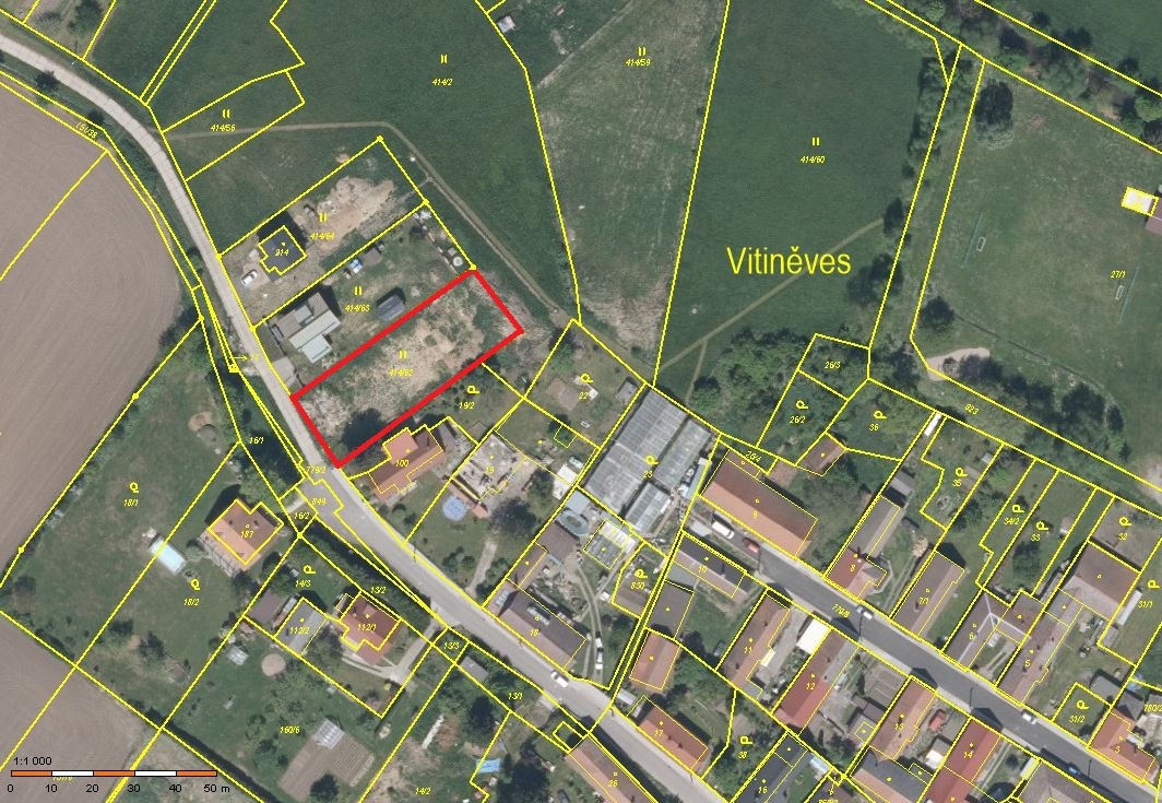 Prodej stavebního pozemku 1096m2 - Vitiněves, Jičín