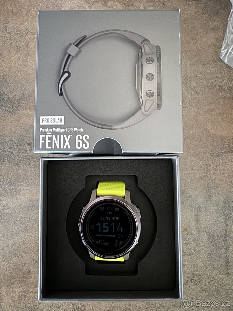 GARMIN FENIX 6S PRO SOLAR -- mapy + solární nabíjení