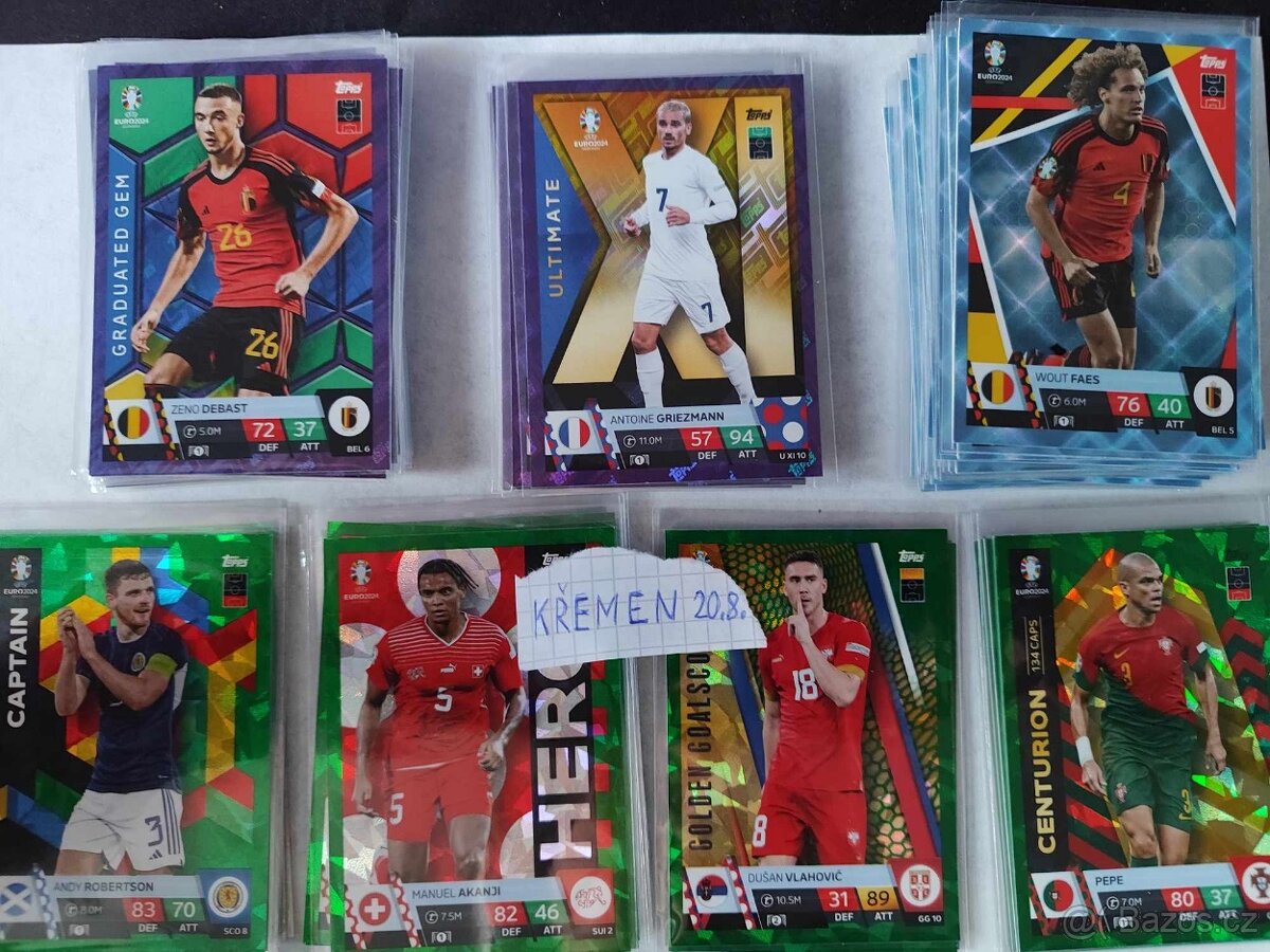 Balík paralelních kartiček Topps Match Attax Euro 2024