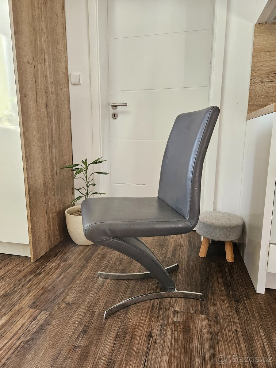 5 ks čalouněná šedá židle koženkové čalouněné šedé
