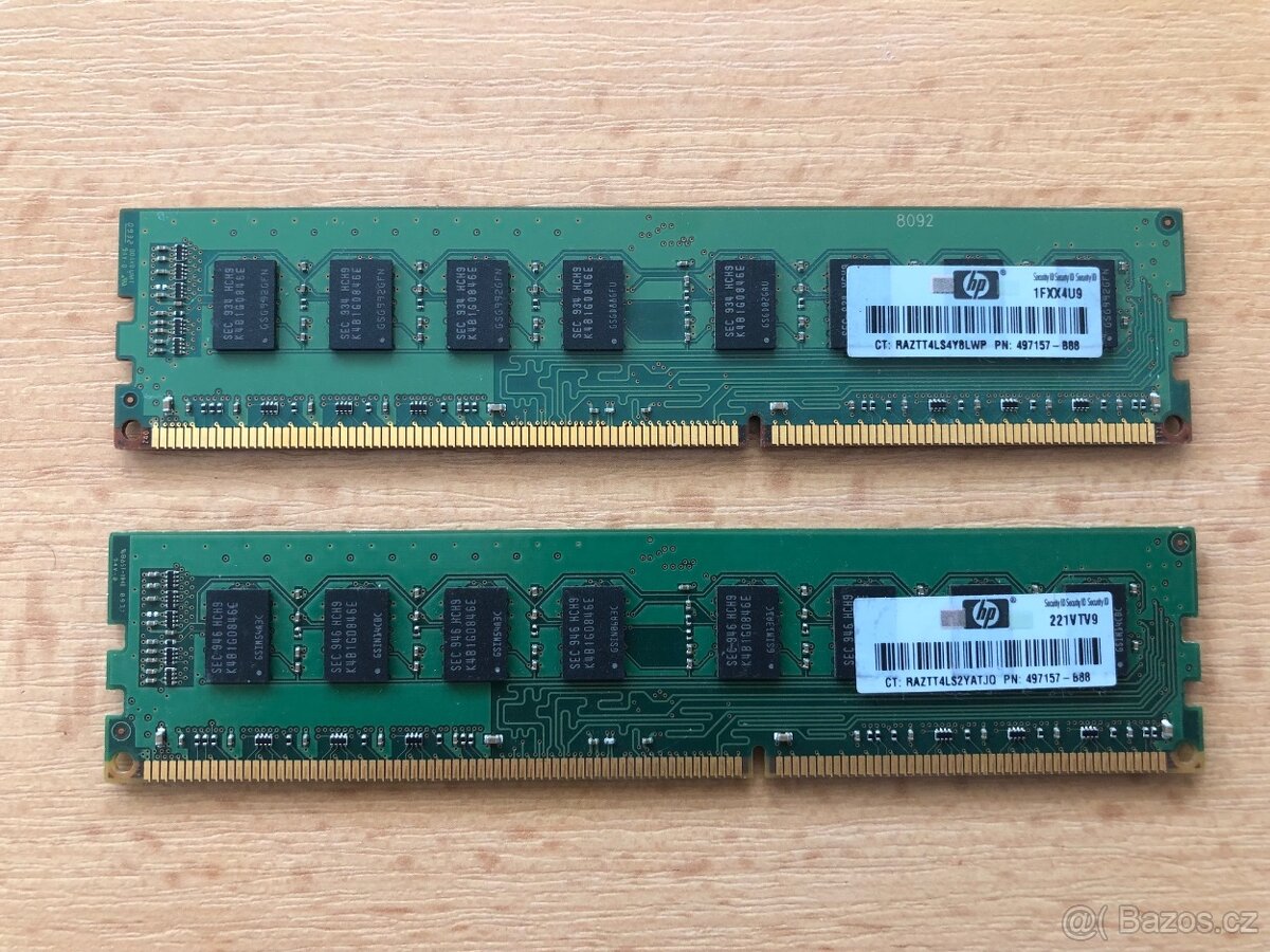 2x 2GB RAM DIM DDR3 Samsung PC3