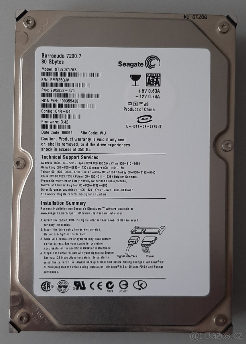 HDD 80GB Seagate Barracuda 7200.7