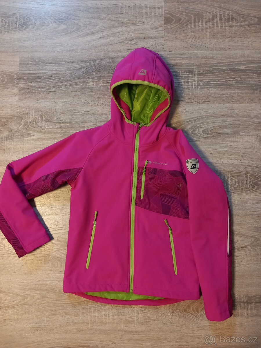 Dívčí zateplená softshell bunda AlpinePro 152-158