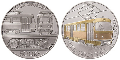 Stříbrné mince Tramvaj ČKD Tatra T3 PROOF a BK