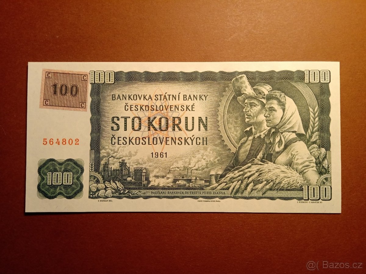 100 Kčs 1961 Kolek - STAV aUNC