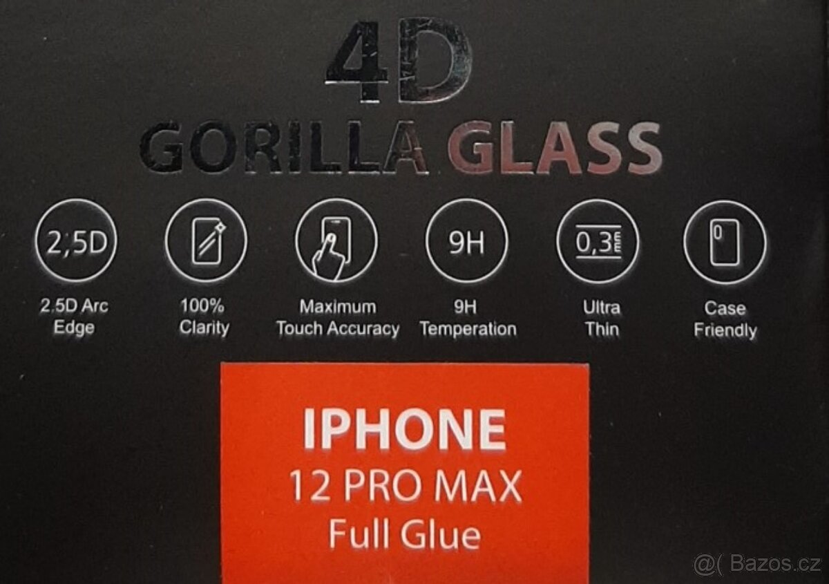 Gorilla glass 4D iPhone 12 PRO MAX 6,7 Full Glue