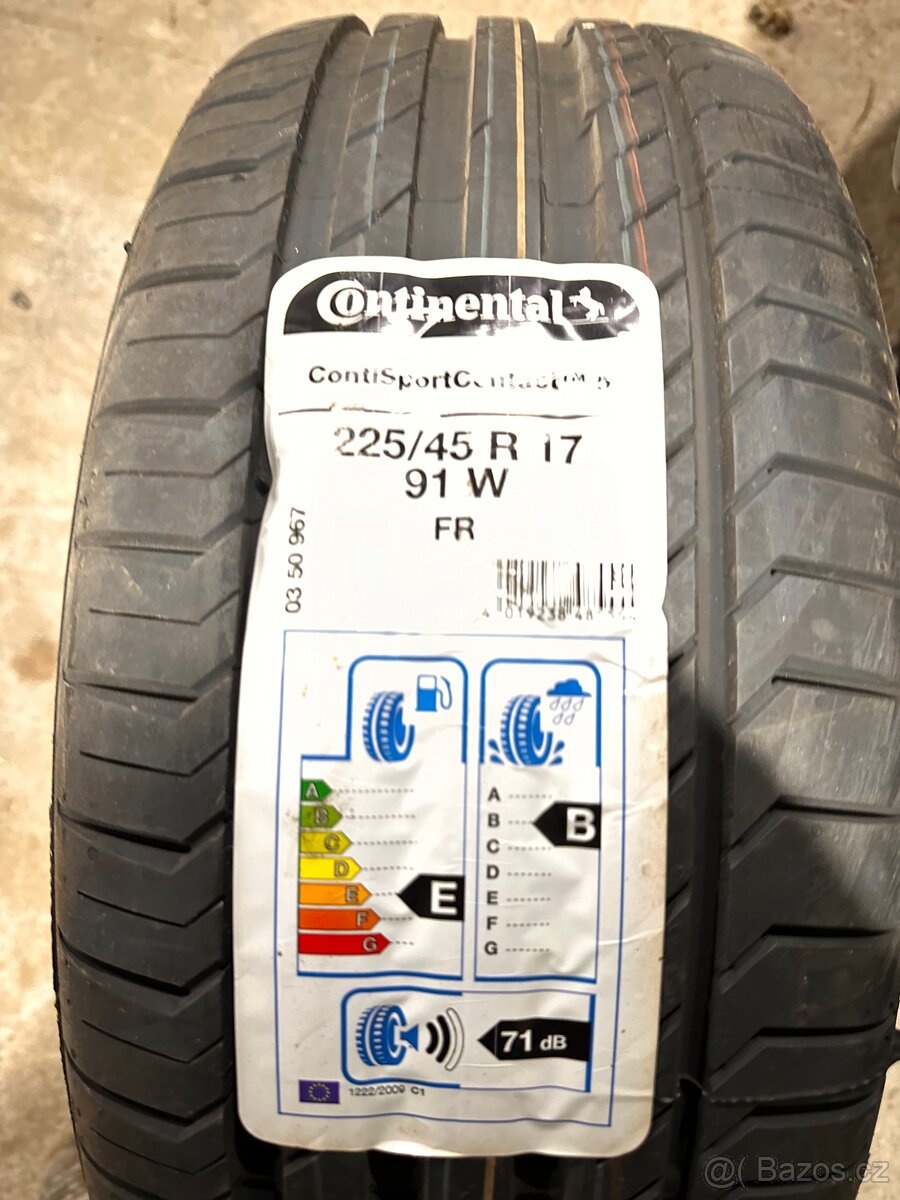 Continental 225/45/r17 letni 2x nové