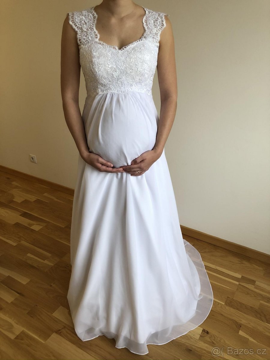 Nové těhotenské svatební šaty M-xxL- skladem