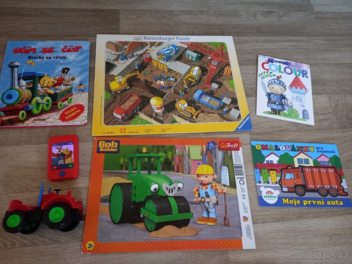 Puzzle Bořek Stavitel, traktor, 7 kusů