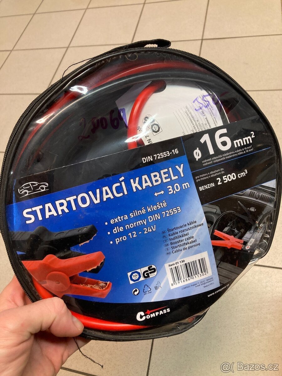 Kabely startovací 220A 3m COMPASS