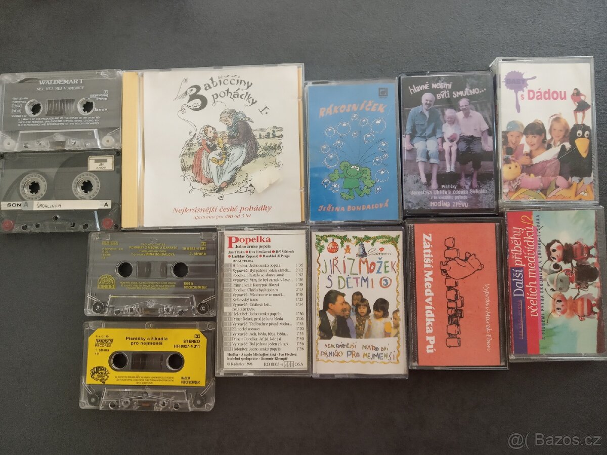 Audiokazety a 1 CD pro děti, různé tituly