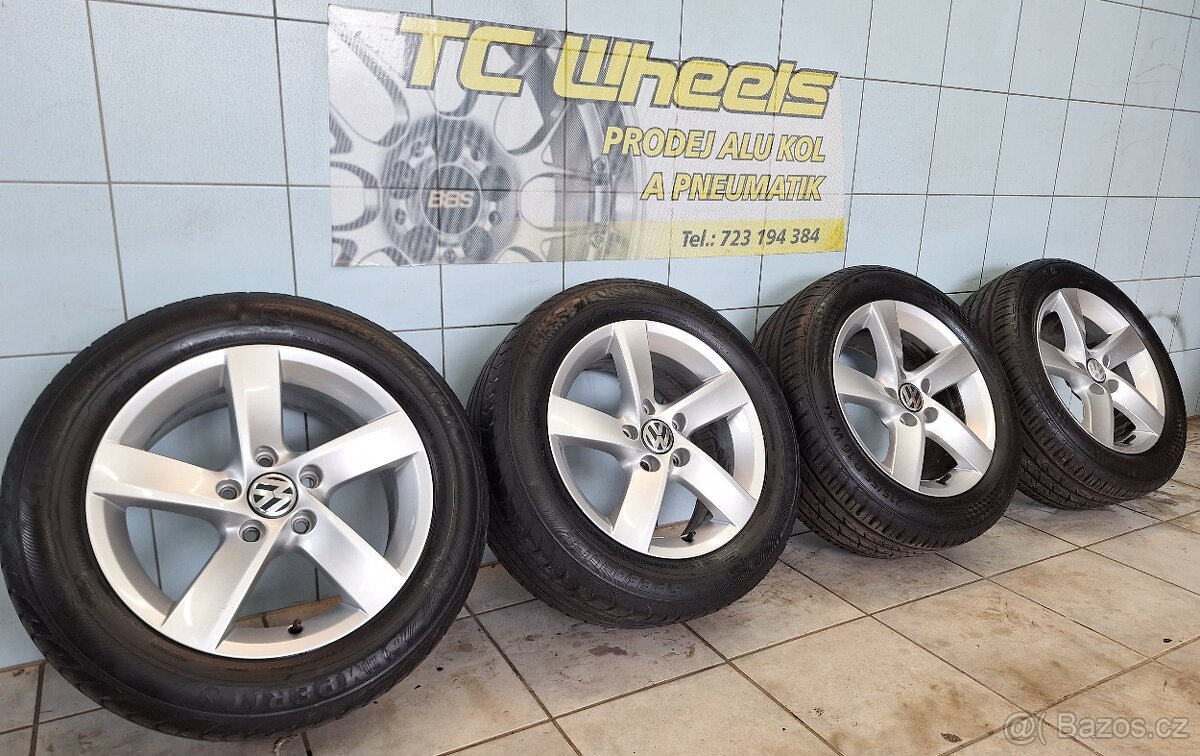 Alu kola R16 5x112 VW + letní pneu 205/55/16