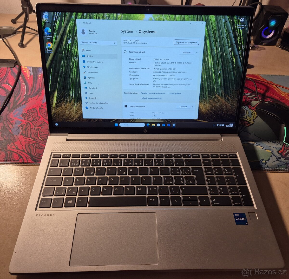 HP ProBook 450 G8, i5-1135G7, 16GB RAM, 240GB NVMe, IPS