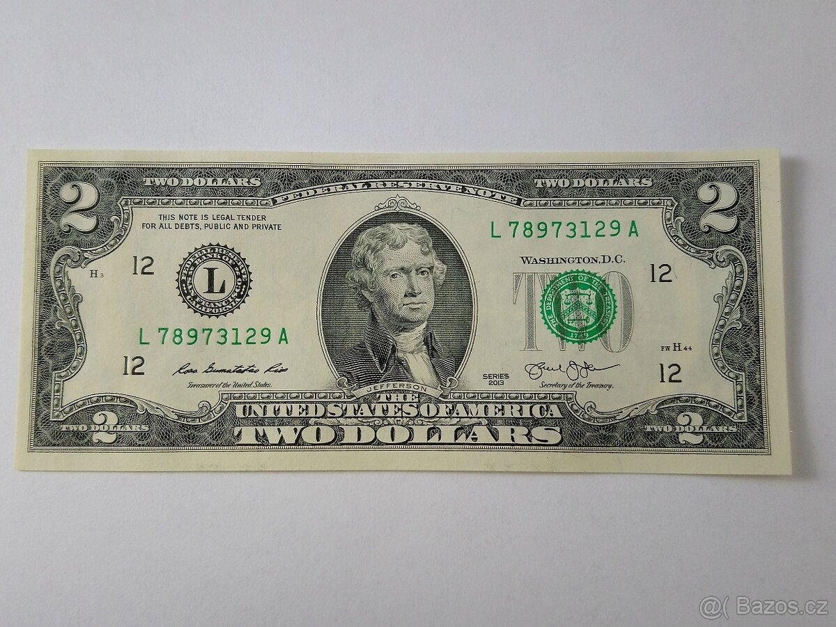 2 Dolárová bankovka 2013