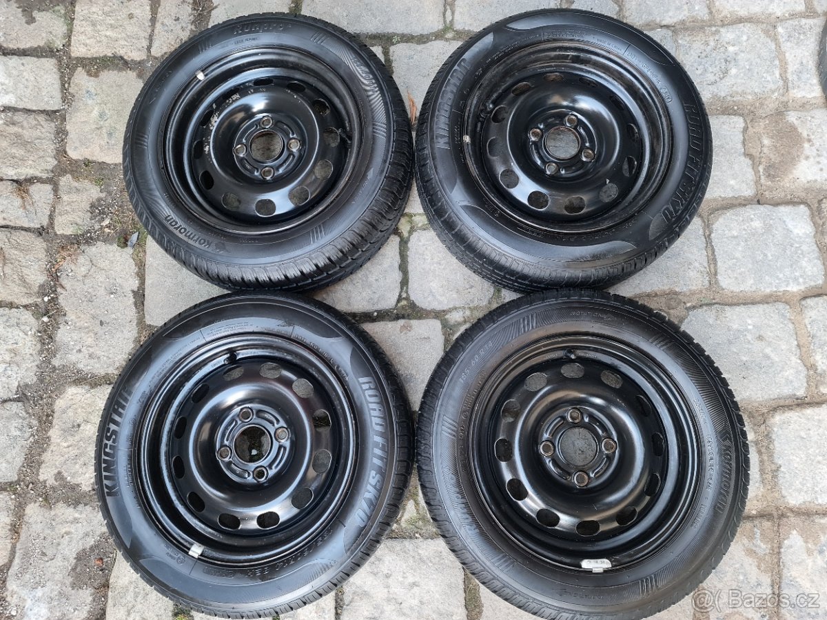 Plechy FORD 14",4x108, letní pneu 185/60/14 zašlu