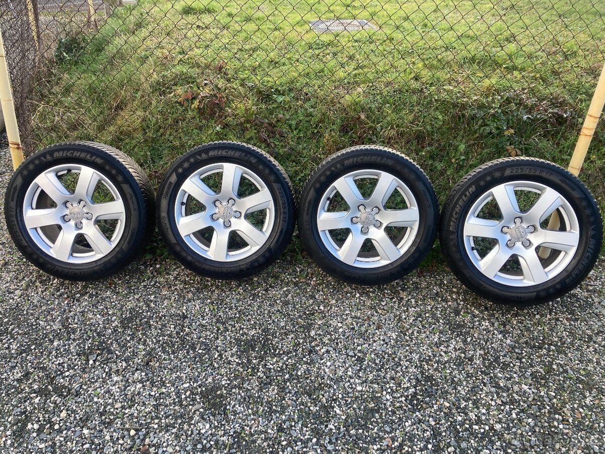 ALU KOLA ORIG.AUDI ZIMNÍ 225/55/R17 MICHELIN ALPIN 5