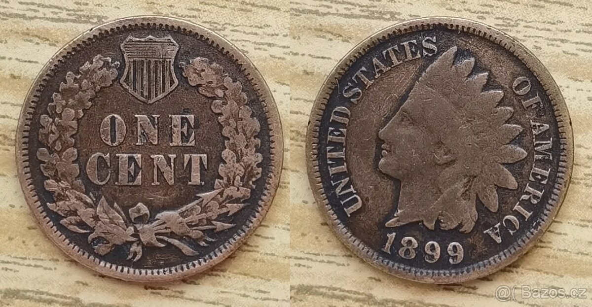 Mince USA, Spojené státy, 1 cent 1899 / Indian cent