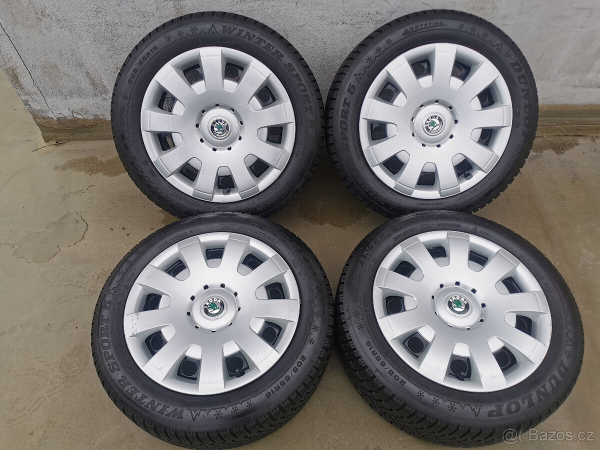 205/55R16 zimní pneu 7X16 5X12 ET45 SUPERB YETI