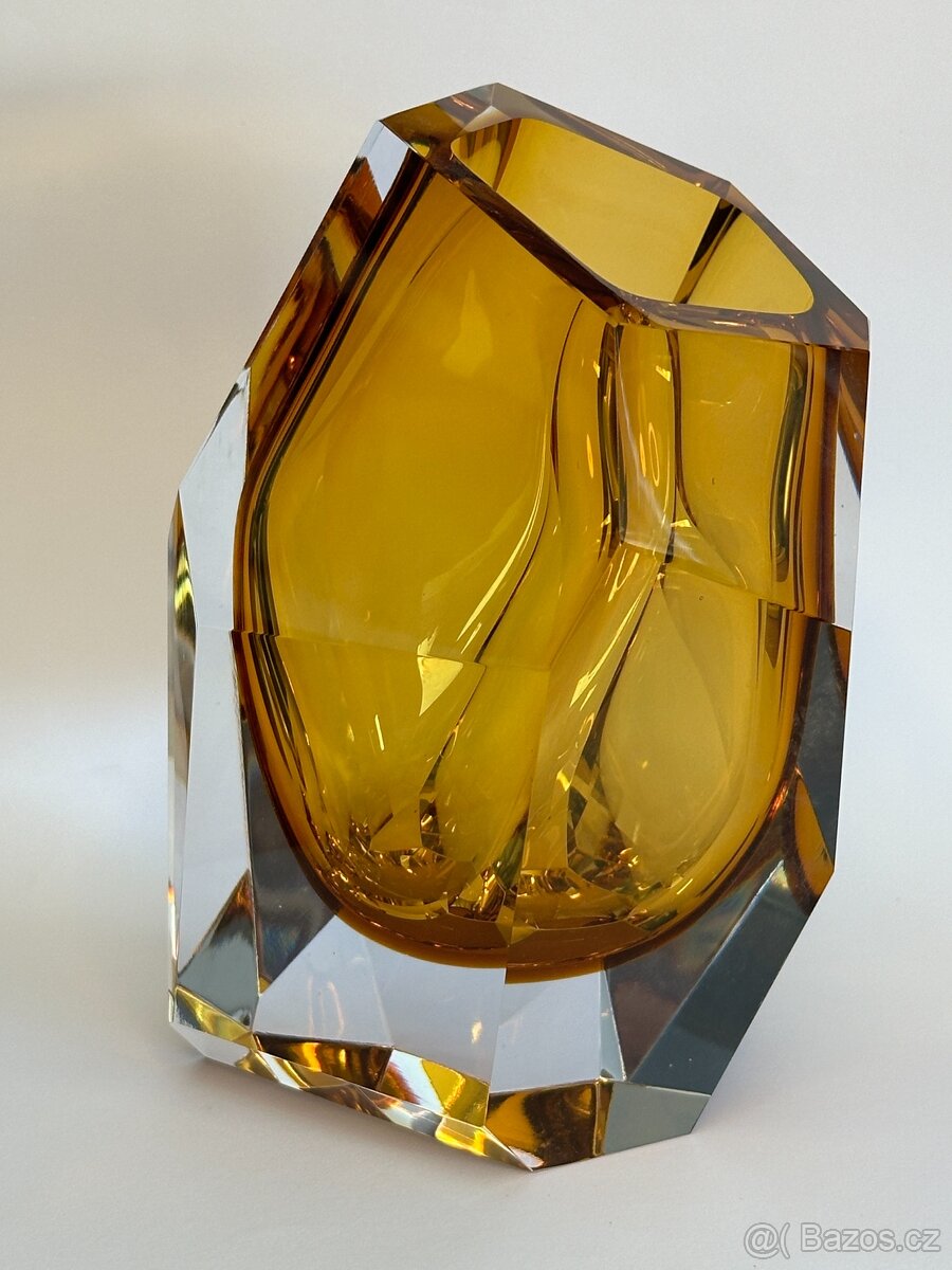 LaSvit Crystal Rock váza jantarová Amber 100% originál, NOVÁ