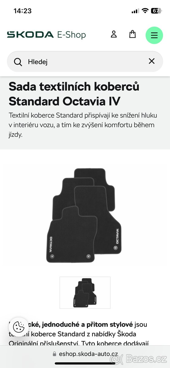 Textilní koberec Škoda Octavia IV