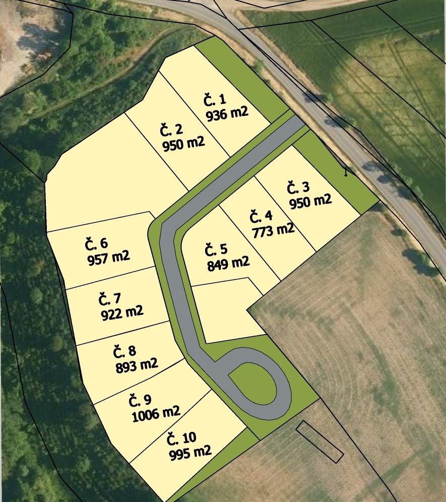 Stavební pozemky Čistá u MB, 773 - 1.006 m2