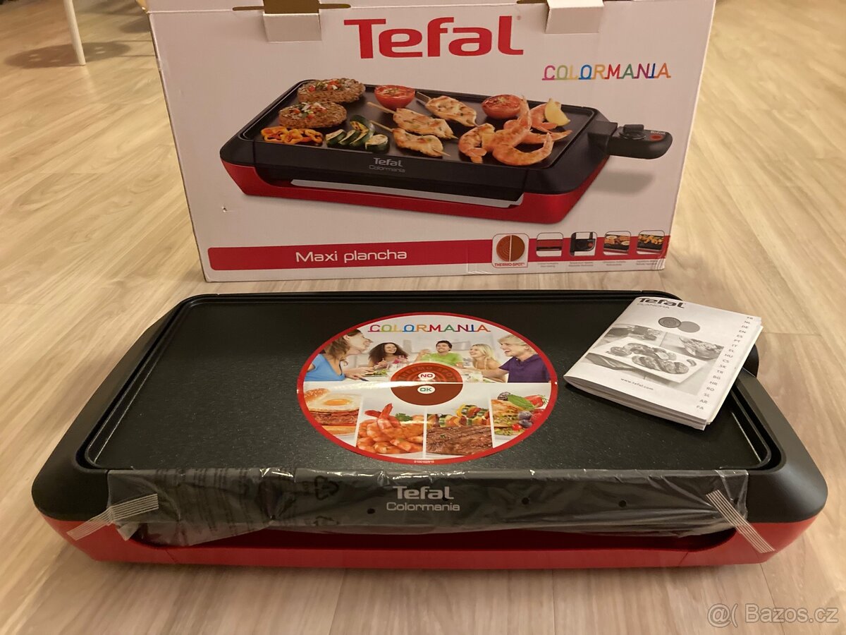 Elektricky gril Tefal plancha cb660501 novy, cerveny