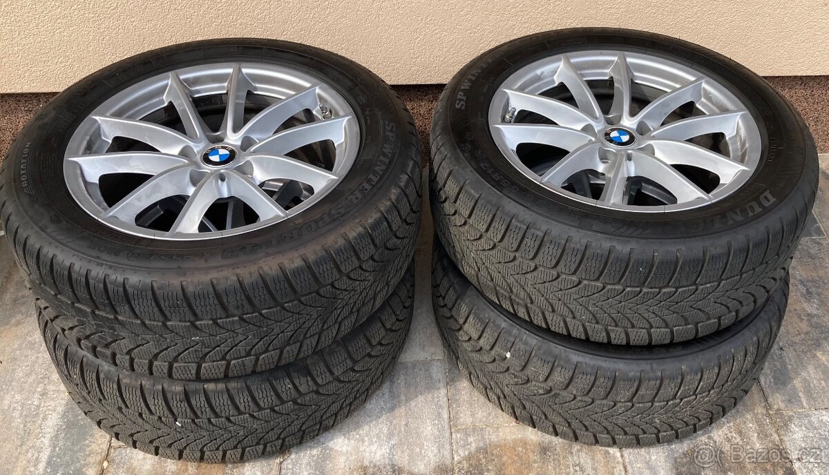 Original ALU kola 17, Bmw G30,31,zimní Dunlop 225/55/17 RFT