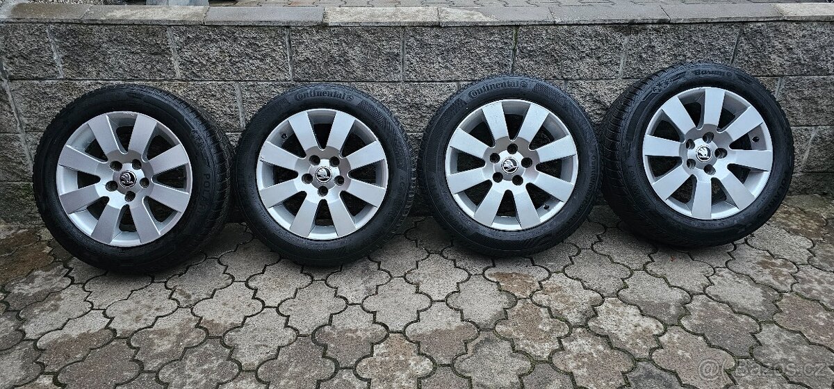 Originál alu ŠKODA O2 5x112 205/55 R16 - zimní 7mm