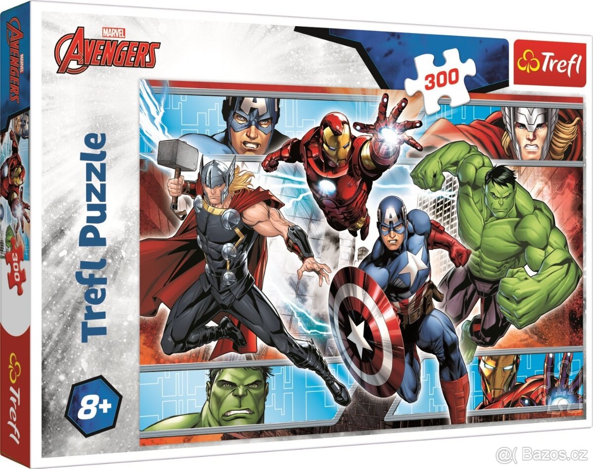 Nové velké puzzle AVENGERS - v krabici, 300 dílků