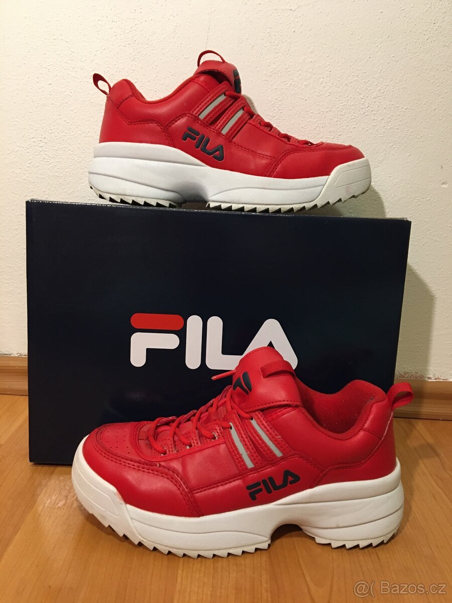 Červené chunky tenisky Fila