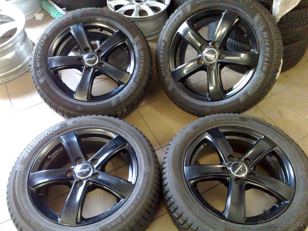 alu kola 5x112 r16 pneu 205/55r16 zimaky