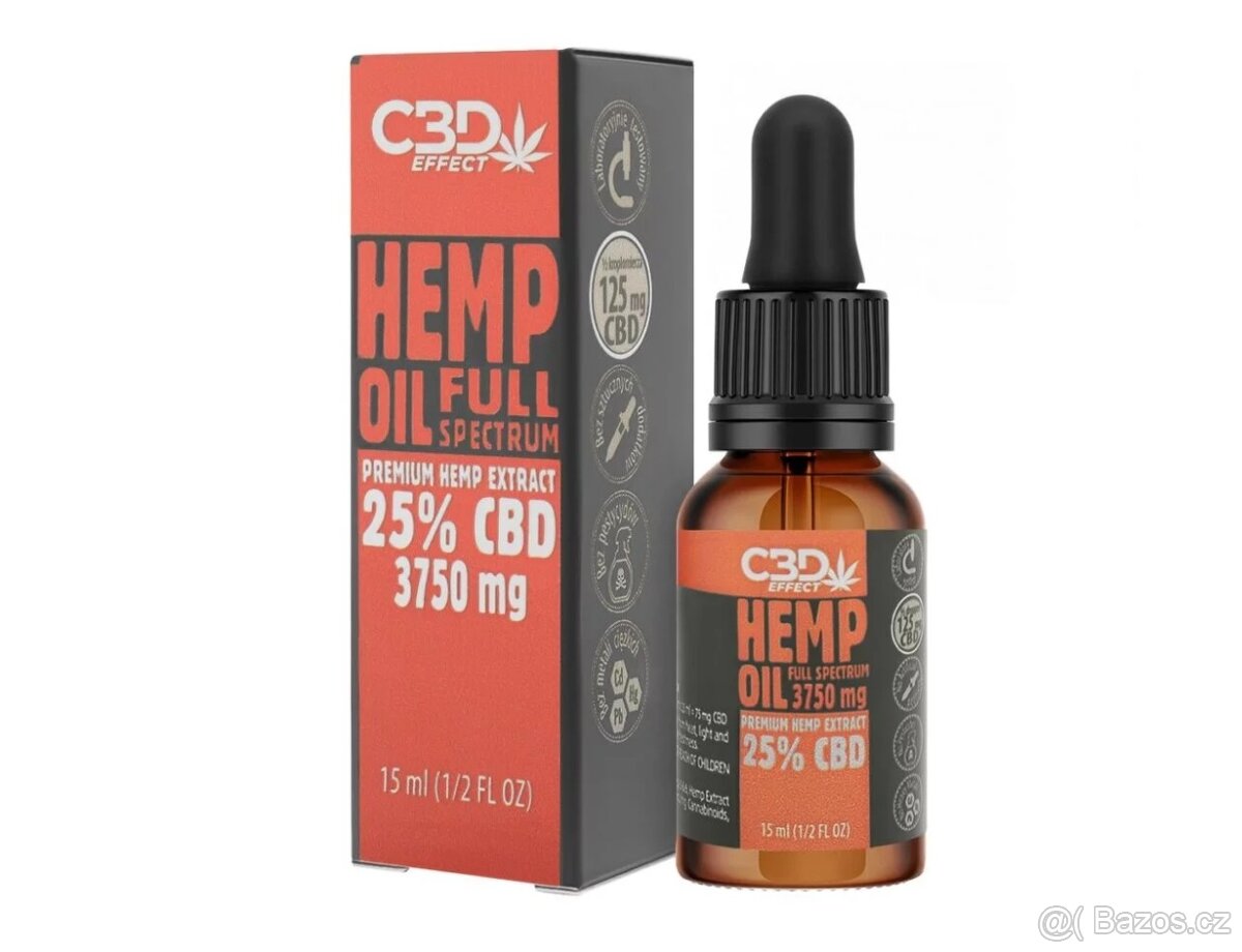 CBD kapky25% Premium plné spektrum 15 ml