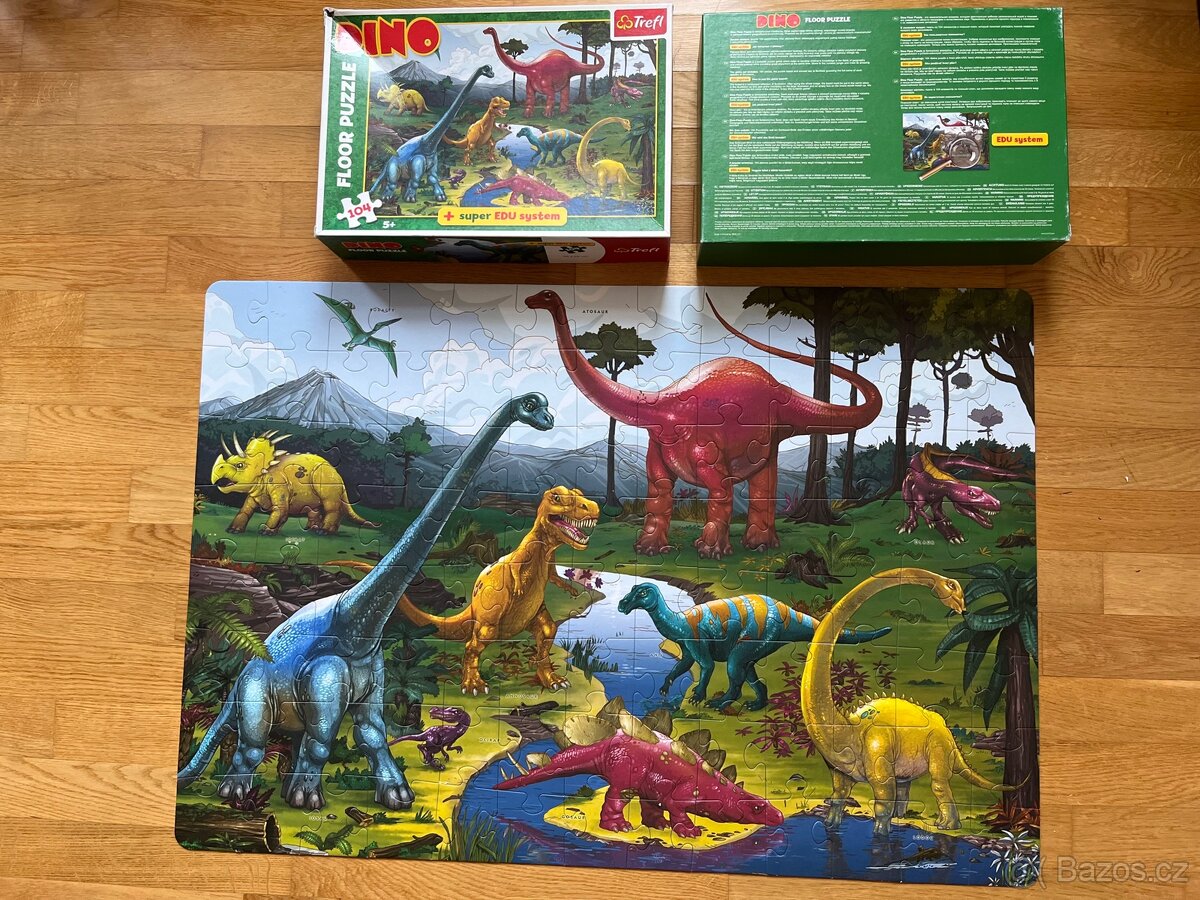 1m velké podlahove puzzle dinosauri