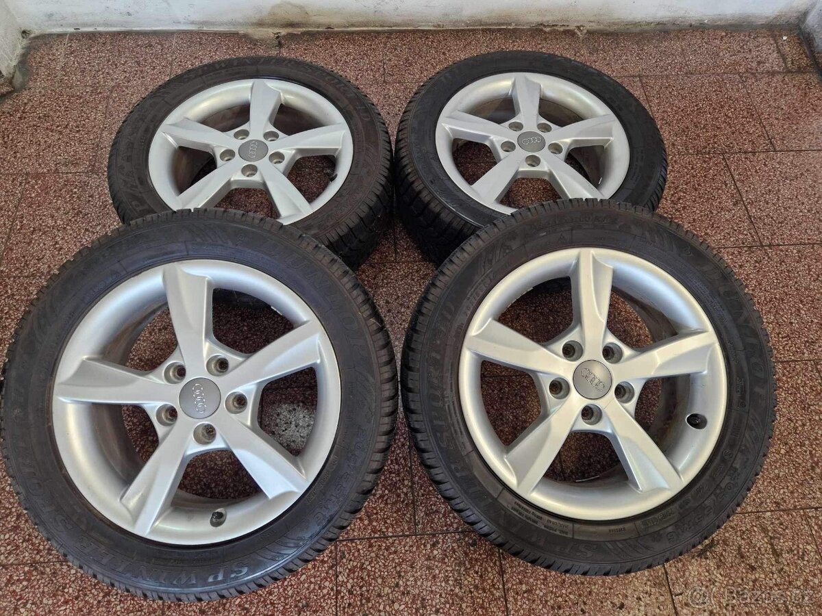 Originalní ALU kola 5x112 r16 zimní pneu 7mm