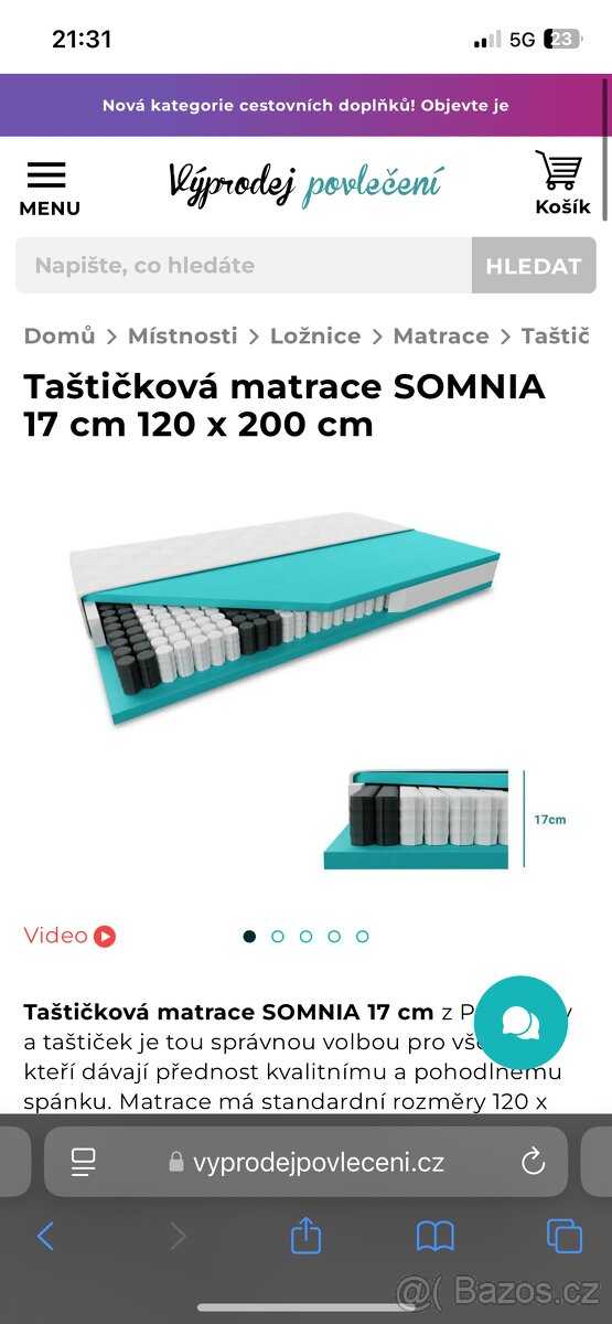 Taštičková matrace SOMNIA