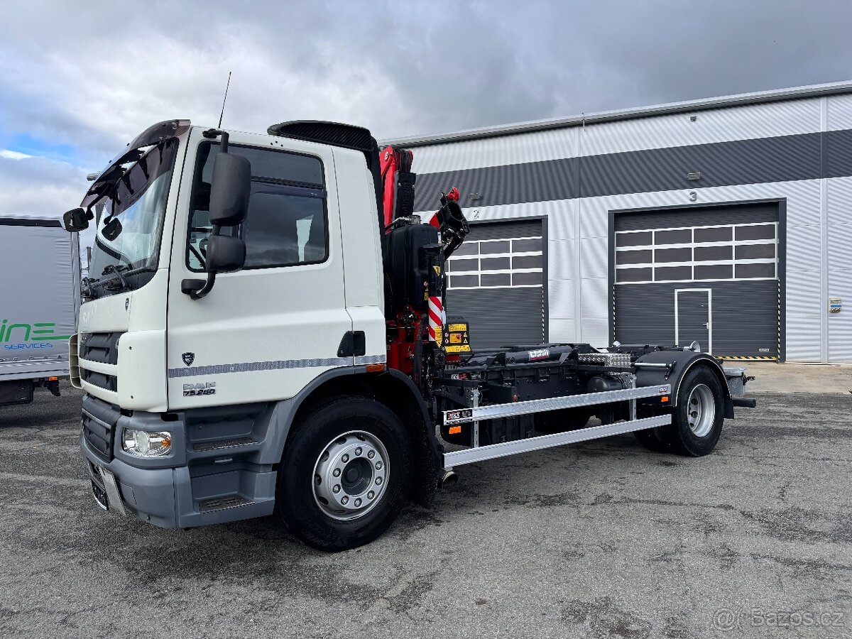 DAF CF 75.250,18 TUN H.JEŘÁB + KONTEJNER CHARVÁT CTS,