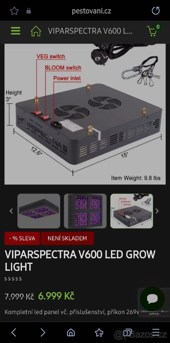 GROW BOX, LED světlo+2xstan+vzt atd