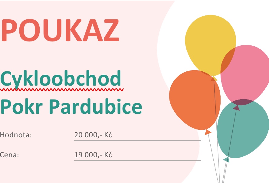 Poukaz do obchodu CykloPokr Pardubice