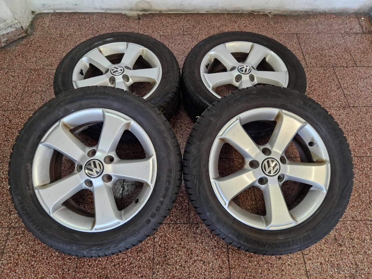 Originál Volkswagen ALU kola 5x112 r16 zimní pneu 7mm