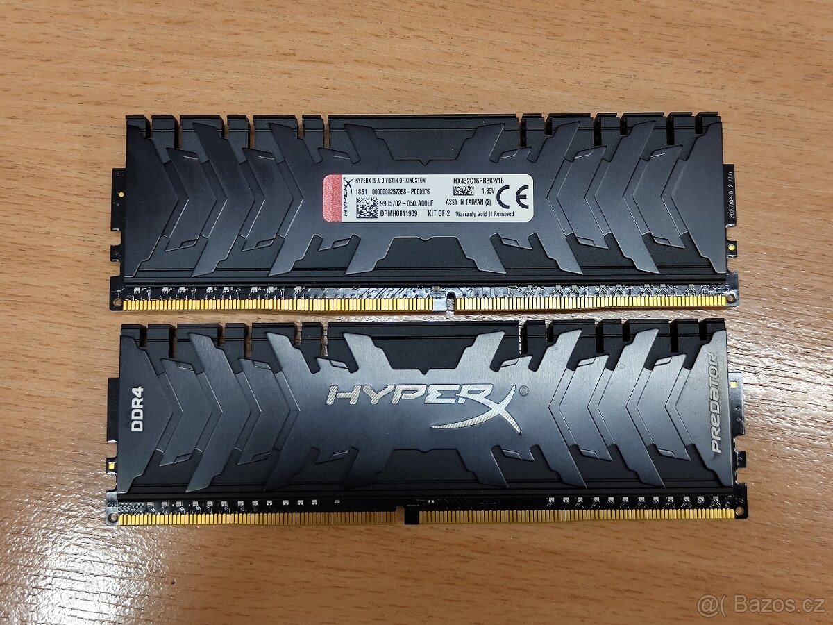 Kingston DDR4 2x8 Gb (mám 4x8Gb) 3200MHz CL16 Dual Ch.