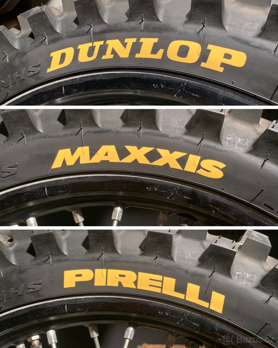 DUNLOP MAXXIS PIRELLI nálepky na pneu