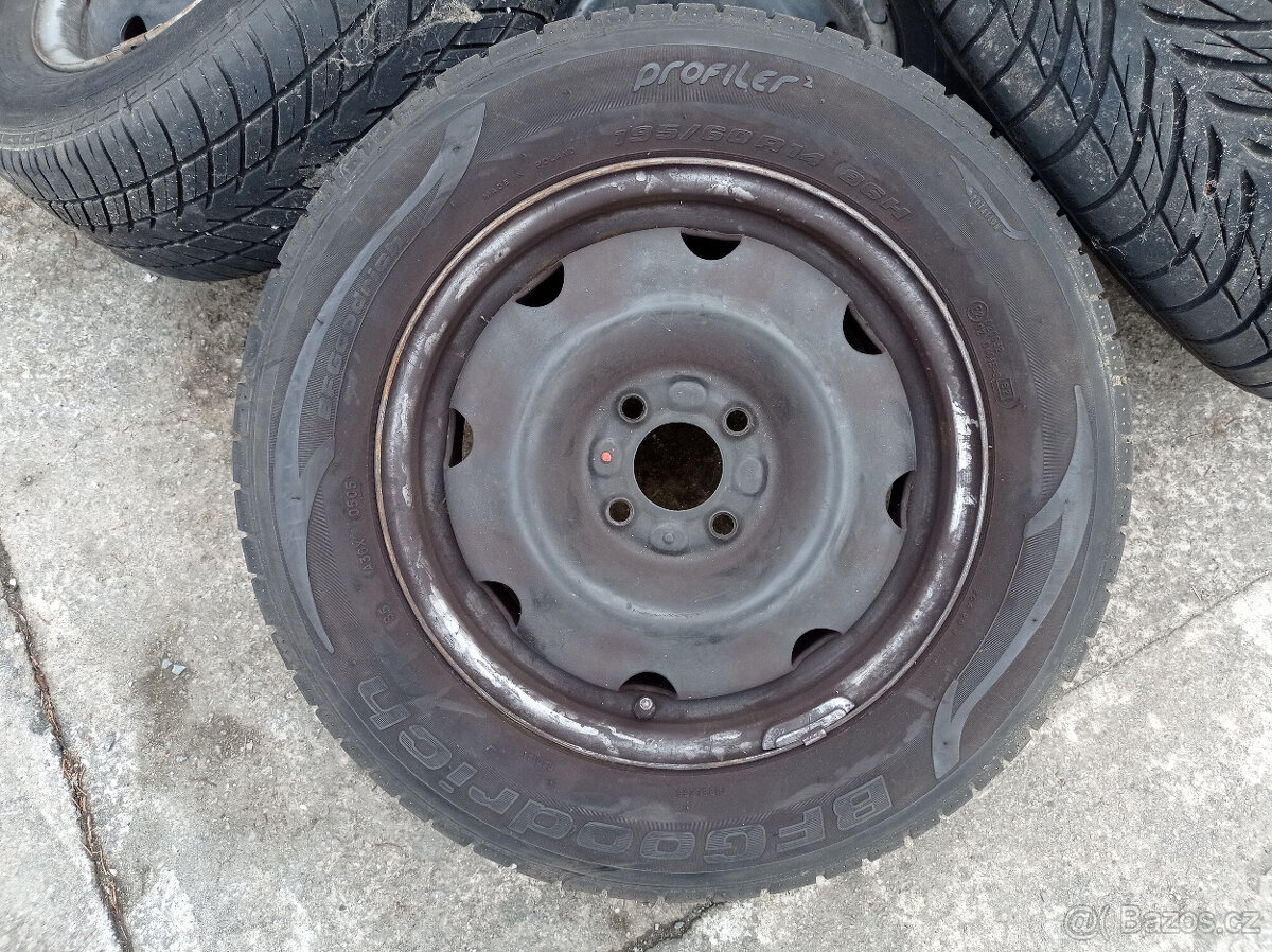 Kola, ráfky, pneumatiky,  195/60 R14, 4x100, 7x14, ET 36