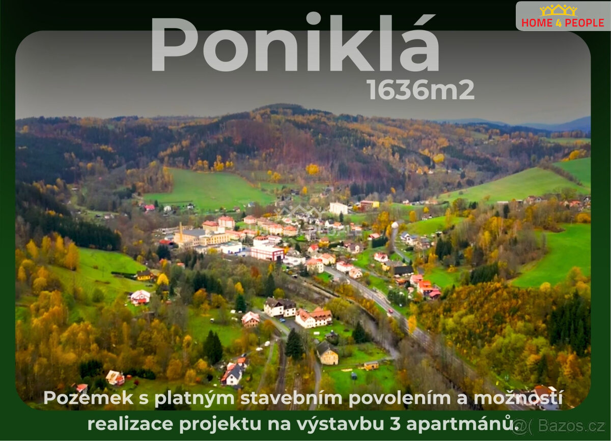 Prodej stavebního pozemku 1636m2 u Krkonoš s platným stavebn