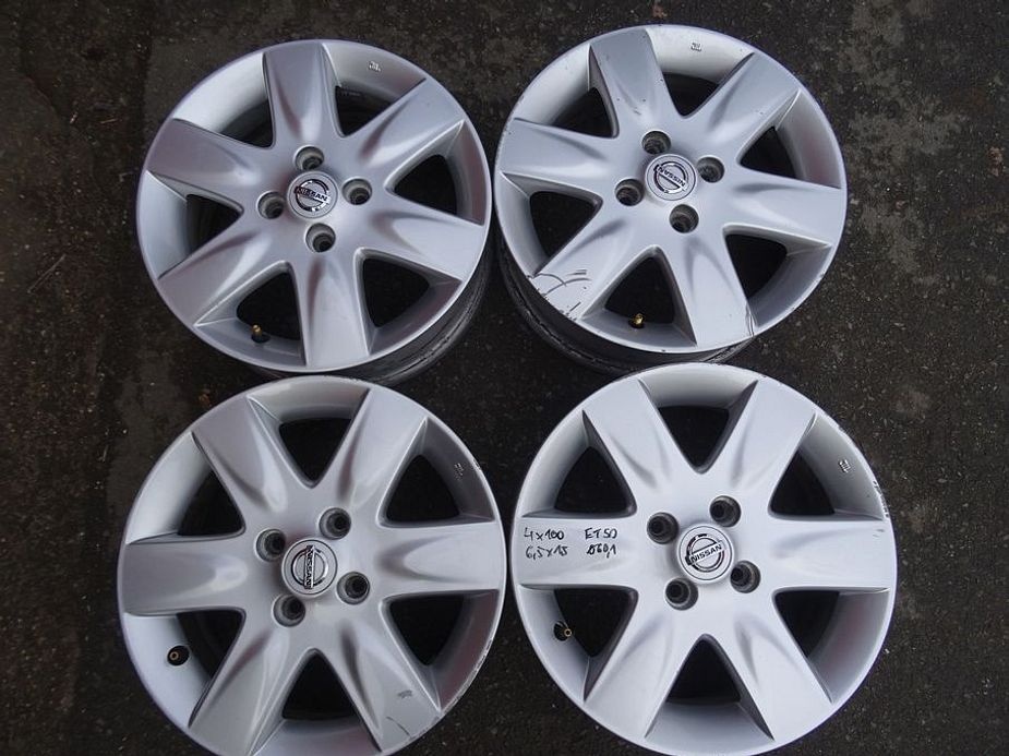 Alu disky originál Nissan 15", 4x100, ET 50, šíře 6,5J