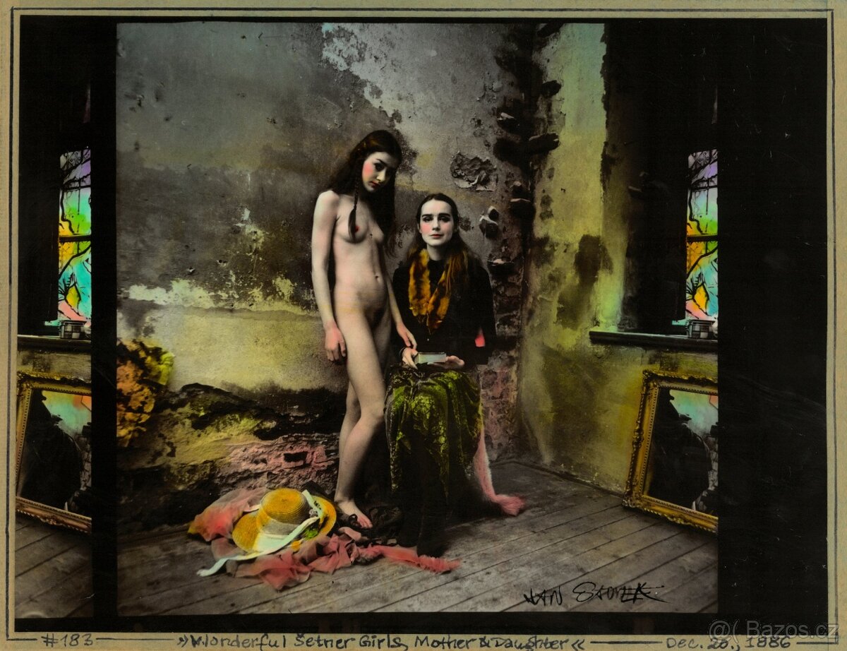 Jan Saudek - slavné Šetner Girls - orig. kolor. fotografie