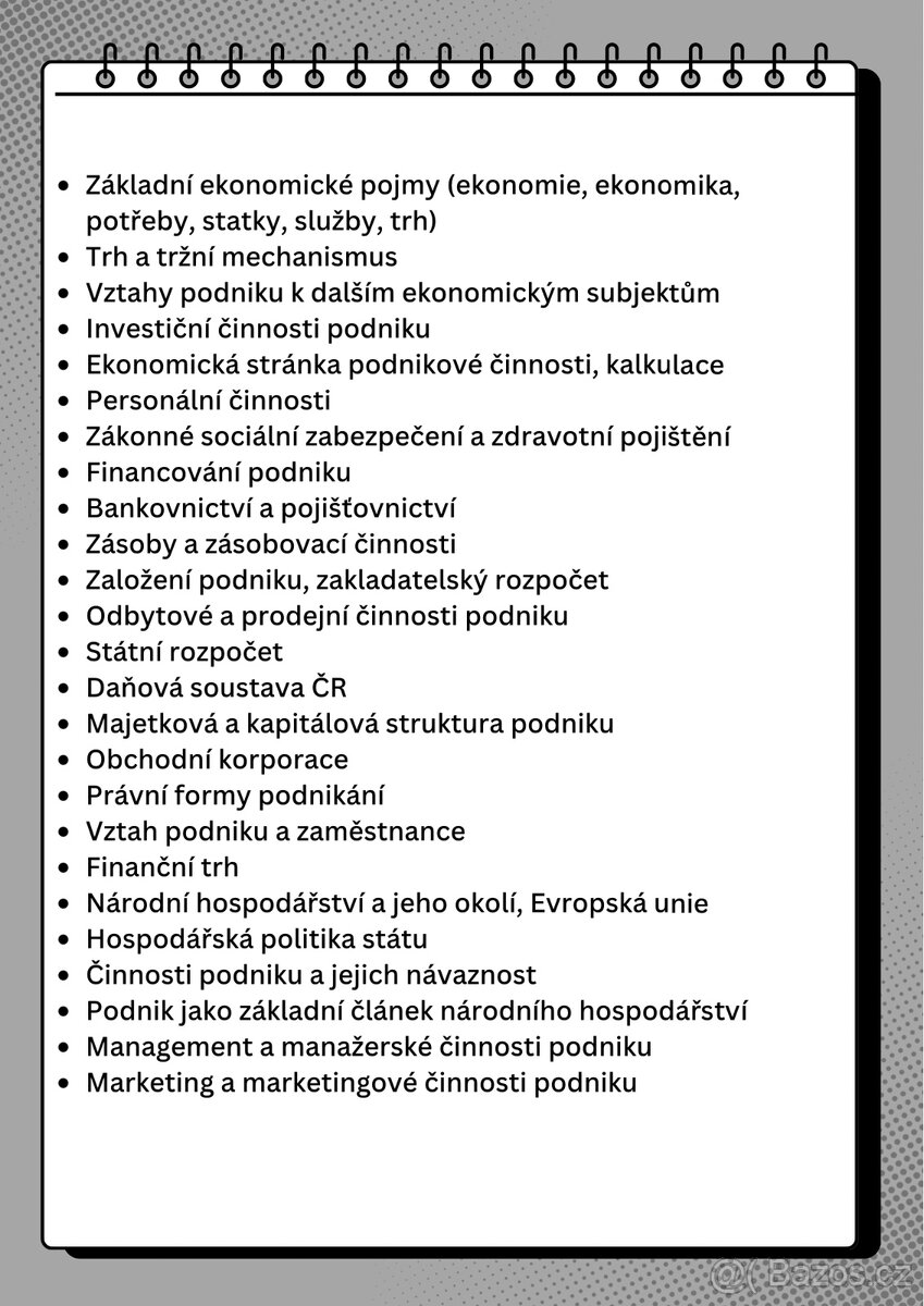 VYPRACOVANÉ MATURITNÍ OTÁZKY - EKONOMIKA