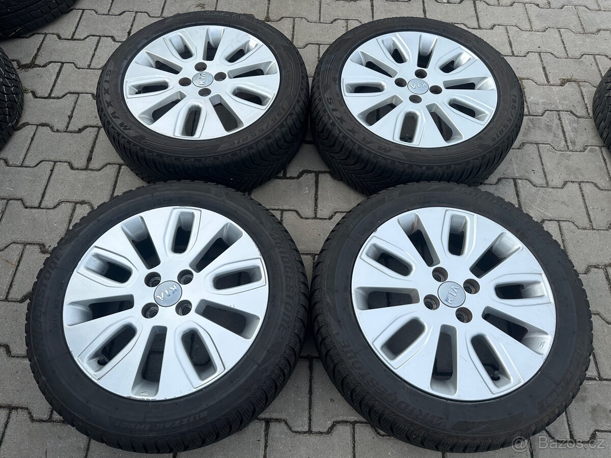 4x al kola 4x100 16 + pneu zimní 195/55 R16