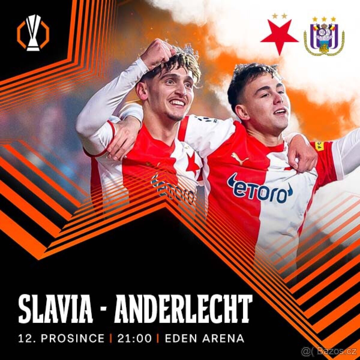 Lístek Slavia x Anderlecht Brusel (tribuna sever)