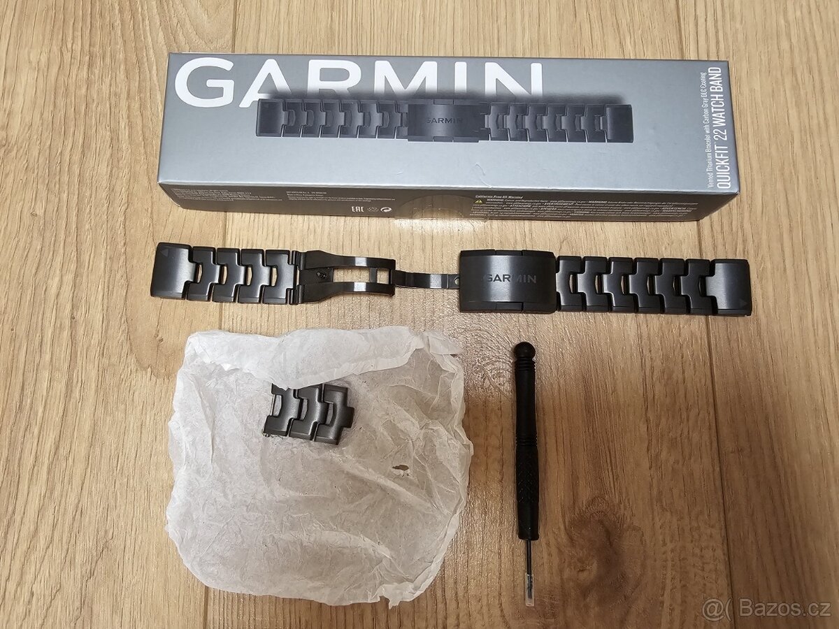 Řemínek Garmin QuickFit 22, titanový tmavý DLC